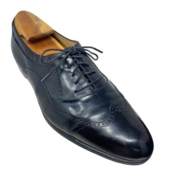 Bally Marcel Black Leather Wingtip Blind Brogue‎ Oxford - Picture 2 of 13